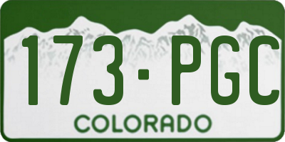 CO license plate 173PGC