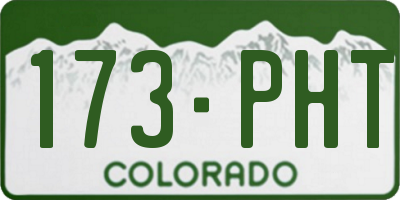 CO license plate 173PHT