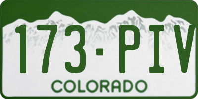 CO license plate 173PIV