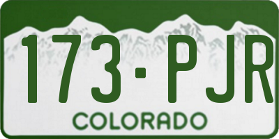 CO license plate 173PJR