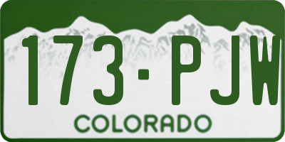 CO license plate 173PJW