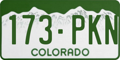 CO license plate 173PKN