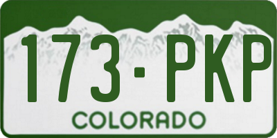 CO license plate 173PKP