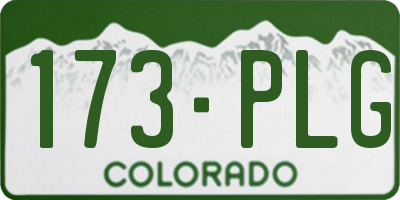 CO license plate 173PLG