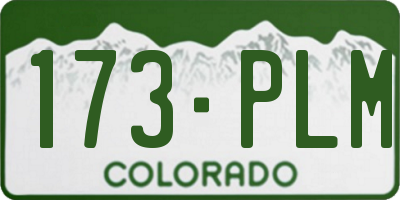 CO license plate 173PLM