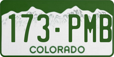 CO license plate 173PMB