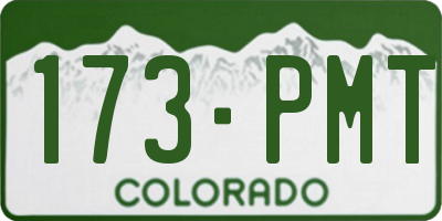 CO license plate 173PMT