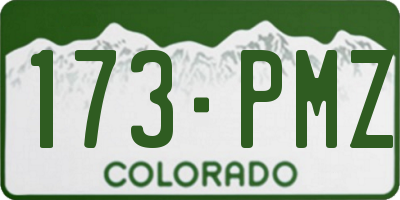 CO license plate 173PMZ