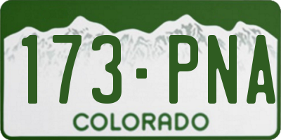 CO license plate 173PNA