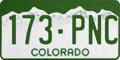 CO license plate 173PNC