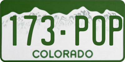 CO license plate 173POP