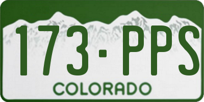 CO license plate 173PPS