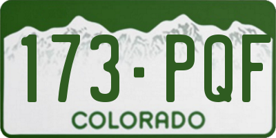 CO license plate 173PQF