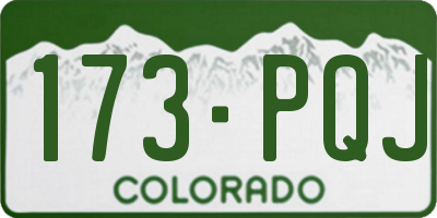 CO license plate 173PQJ