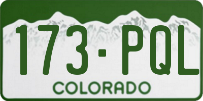 CO license plate 173PQL