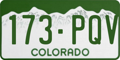 CO license plate 173PQV