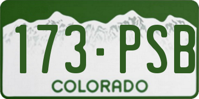 CO license plate 173PSB