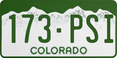 CO license plate 173PSI