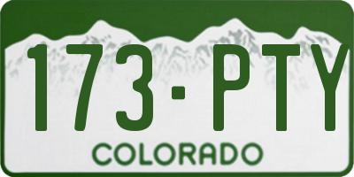 CO license plate 173PTY