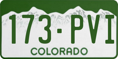CO license plate 173PVI