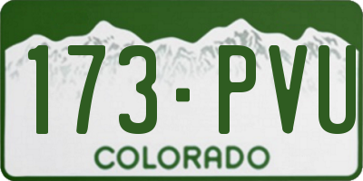 CO license plate 173PVU