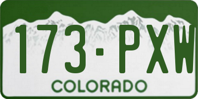 CO license plate 173PXW