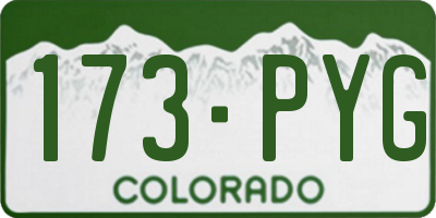 CO license plate 173PYG