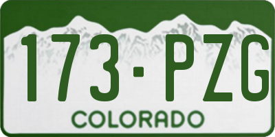 CO license plate 173PZG