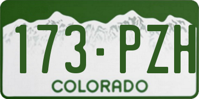 CO license plate 173PZH