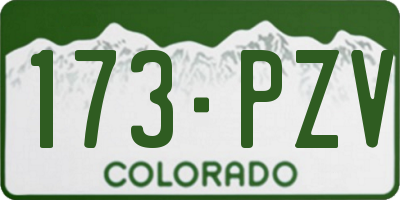 CO license plate 173PZV
