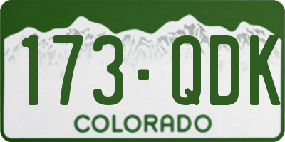 CO license plate 173QDK