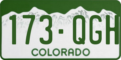 CO license plate 173QGH