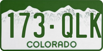 CO license plate 173QLK