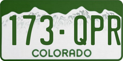 CO license plate 173QPR