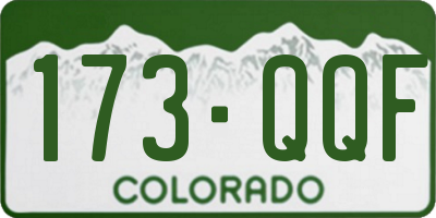 CO license plate 173QQF