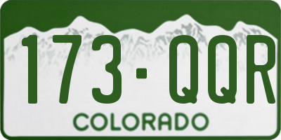 CO license plate 173QQR