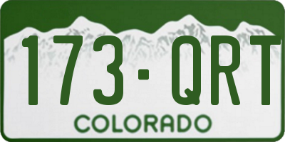CO license plate 173QRT