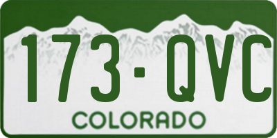 CO license plate 173QVC