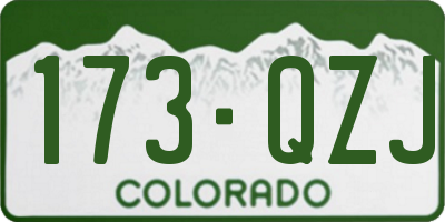 CO license plate 173QZJ