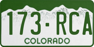 CO license plate 173RCA