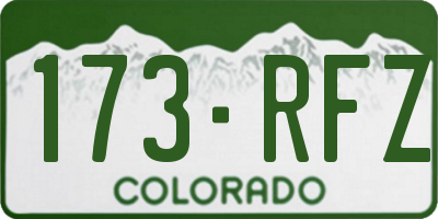 CO license plate 173RFZ