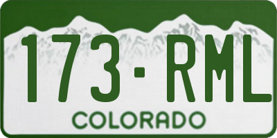 CO license plate 173RML