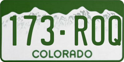 CO license plate 173ROQ