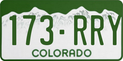 CO license plate 173RRY