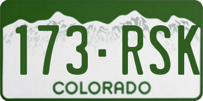CO license plate 173RSK