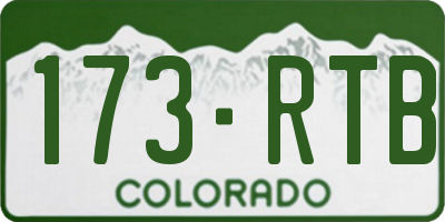 CO license plate 173RTB
