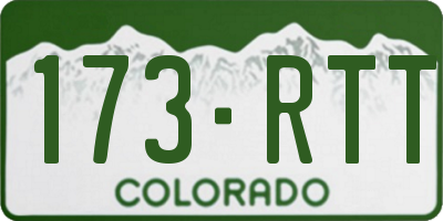 CO license plate 173RTT