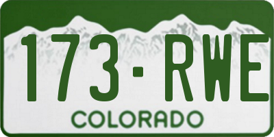 CO license plate 173RWE
