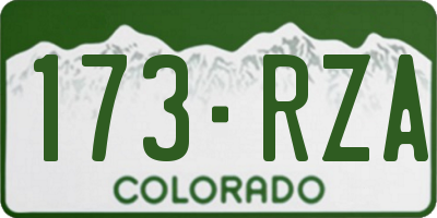 CO license plate 173RZA