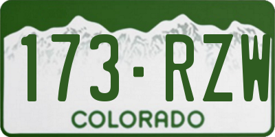 CO license plate 173RZW